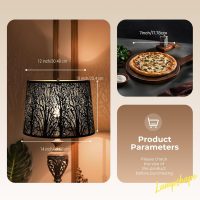 Large Lamp Shade, Metal Lampshade, drum lamp shades,replacement lamp shades For Table Lamp Floor Lamps,Gothic Style Lamp Shade,12x14x10 inches, Tree Pattern Design, Black and Bronze. - Image 2