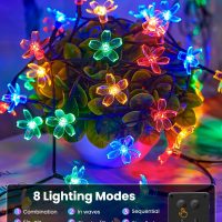 Brightown 60 LED Flower Solar String Lights Outdoor Waterproof Fairy Lights for Garden Yard Fence Patio Christmas Tree Wedding Party Decor, Multicolor - Image 4