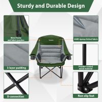 Oversized Camping Chair, Portable Folding Camping Chairs with Side Pocket, Cup Holder and Carry Bag, Heavy Duty Outdoor Camping Chairs for Adults, Fishing, Sports, Trip, up to 400lbs, Style 7 - Image 5