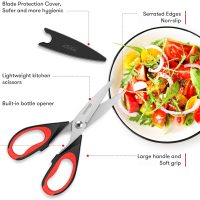 iBayam Kitchen Scissors All Purpose Heavy Duty, Kitchen Utensils Set, Stainless Steel Cooking Utensils Gadgets, Meat Poultry Food Shears Dishwasher Safe Utility Tools Home Gift, with Protective Sheath - Image 2