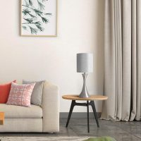 3 Way Touch Control Table Lamp, Dimmable Bedside Desk Lamp with Metal Base Modern Nightstand Lamp Stylish Grey Shade Simple Side Table Lamp for Bedroom, Living Room, Office or Den LED Bulb Included - Image 5