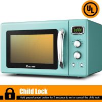 COSTWAY Retro Countertop Microwave Oven, 0.9Cu.ft, 900W Microwave Oven, with 5 Micro Power, Defrost & Auto Cooking Function, LED Display, Glass Turntable and Viewing Window, Child Lock - Image 5