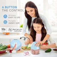 EASYSPEED Electric Garlic Chopper 1Cup, Mini USB Charging Wireless Food Processor with 304 Stainless Steel, 2 Sharp Blades, Portable Kitchen Meat Grinder for Onion, Garlic, Ginger, Baby Food - Image 4