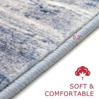 KOZYFLY 3x5 Area Rug Modern Ombre Rug for Bedroom, Washable Rug Non-Slip Soft Striped Living Room Area Rug, Print Grey-Blue Abstract Carpet for Laundry Nursery - Image 2