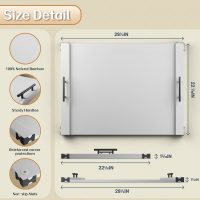 Noodle Board Stove Cover for Gas Stovetop, Bamboo Stove Top Covers for Electric Stove and Gas Burners with Handles Kitchen Sink Cover for Counter Space Decorative Serving Tray White (29.53"x22.05") - Image 2