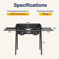VIVOHOME 2 Burner Outdoor Propane Stove, Heavy Duty Gas Stove with 2 Side Panels and Windscreen, 150,000 BTU Camping Stove for Backyard Barbecues - Image 7