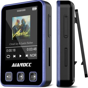 Mp3 Player with Bluetooth 5.3, HiFi Music Player with Sports Clip and Armband, 1.77-inch TFT Color Screen, 32GB mp3 Player for Kids Adults, Earphones Included, TF Card can be Inserted