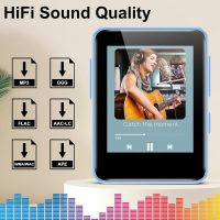32GB MP3 Player with Bluetooth, 1.8 inch Screen, with FM Radio, Recorder, Portable Sport HiFi Music Player Up to 512GB, Blue - Image 5