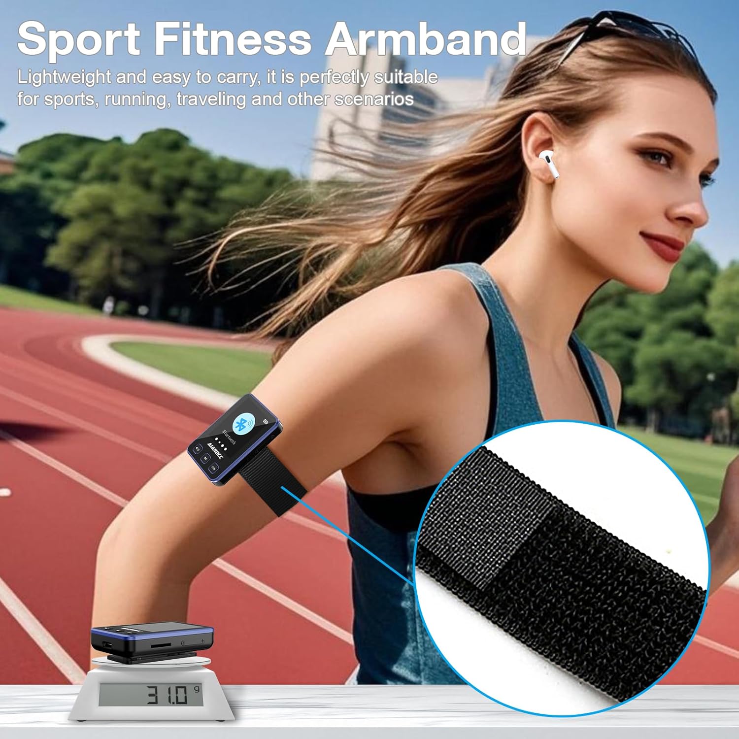 Mp3 Player with Bluetooth 5.3, HiFi Music Player with Sports Clip and Armband, 1.77-inch TFT Color Screen, 32GB mp3 Player for Kids Adults, Earphones Included, TF Card can be Inserted - Image 6