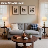 Vintage Table Lamp for Living Room Bedroom, 18.5" Farmhouse Bedside Lamps Nightstand Lamp Set of 2, Table Lamps with Oatmeal Linen Lamp Shades, 2 LED Bulbs Included, White Stripe - Image 6