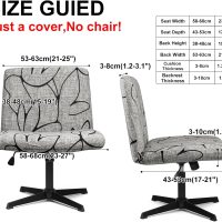 Armless Criss Cross Office Desk Chair Cover Slipcover,Accent Mid Back Wide Swivel Task Vanity Slipper Chair Protector Stretch Removable Without Arms for Accent Chair - Image 2