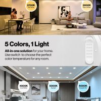 Sunco 12 Pack 5CCT LED Recessed Lighting 4 Inch with Night Light, 2700K/3000K/4000K/5000K/6000K Selectable, Dimmable Lights, 8W, 700LM, Damp Rated, Retrofit Installation - ETL - Image 5