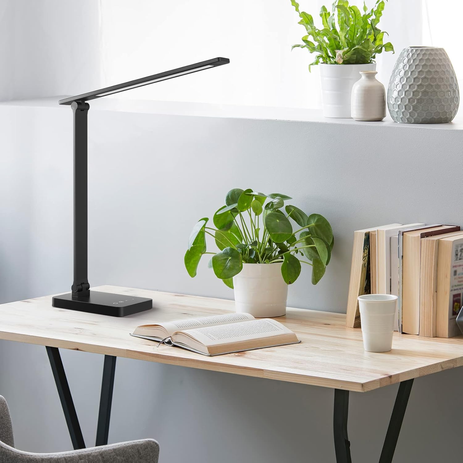 Lepro LED Desk Lamp for Home Office, 9.5W 750LM Metal Touch Control Desk Light, 5 Color Modes 5 Brightness Level, Eye Caring Task Lamp For Reading, Sewing, Crafts, School Supplies, Puzzle Light, Black - Image 8