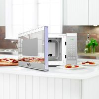 Total Chef Compact Countertop Microwave Oven, 1100W, 1.3 Cubic Feet Capacity, Digital Touchscreen Controls, One-Touch Push-Button Opening, 6 Pre-Set Cooking Modes, Silver Stainless Steel - Image 8