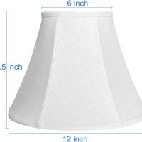 Double White Lamp Shade Set of 2, TOOTOO STAR Large Barrel Lampshade for Floor Light and Table Lamp 6x12x8.5 inch, DIY Fabric Natural Linen Hand Crafted, Spider (White, 6x12x8.5 inch) - Image 2