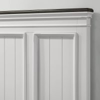 Roundhill Furniture Clelane Wood Bedroom Set with Shiplap Panel Queen Bed, Dresser, Mirror, Two Nightstands, and Chest in Weathered White and Dark Gray - Image 5