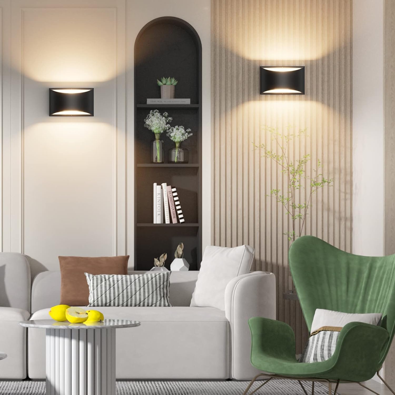 Aipsun Black Modern LED Wall Sconce Indoor Wall Lights 1 Pack Hardwired Up and Down Wall Mount Light for Living Room Bedroom Hallway Corridor Conservatory Warm White 3000K(with G9 Bulbs) - Image 5