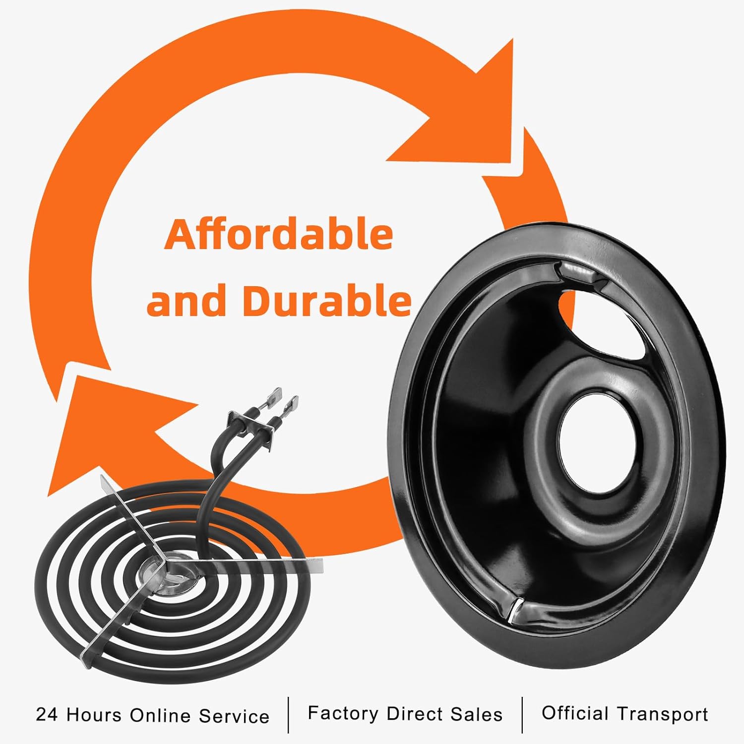 Electric Stove Burner Drip Pans WB31M19(8”) WB31M20(6”) Electric Stove Top Burner Replacement WB30M1(6") WB30M2(8") Compatible for G-E Hot-point Ken-more General Electric Stove Parts by MIFLUS - Image 7