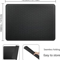 Silicone Stove Top Cover Mat, 28"x20" Silicone Electric Stove Top Protector, Heat Resistant Glass Cooktop Cover, Range Covers for Electric Stove, XL Dish Drying Mat for Kitchen (Black) - Image 2