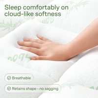 Ultra Soft Queen Size Mattress Topper - Viscose Made from Bamboo Pillow Top Mattress Pad for Back Pain Relief - Naturally Cooling for Hot Sleepers, Green - Image 2