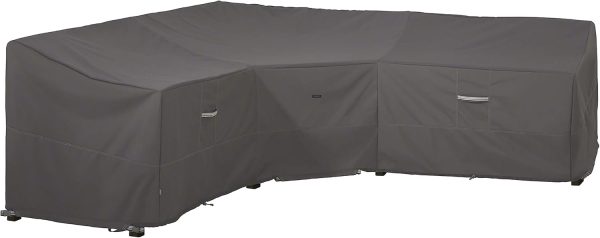Classic Accessories Ravenna Water-Resistant 100 Inch Patio V-Shaped Sectional Lounge Set Cover, Patio Furniture Covers