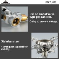 CAMPINGMOON Canister Top Stove Portable Compact Foldable w/Micro Regulator w/4Flex w/igniter XD-2F (Silver) - Image 3
