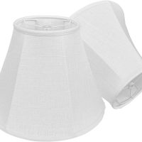 Double White Lamp Shade Set of 2, TOOTOO STAR Large Barrel Lampshade for Floor Light and Table Lamp 6x12x8.5 inch, DIY Fabric Natural Linen Hand Crafted, Spider (White, 6x12x8.5 inch) - Image 3