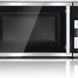 SMETA Countertop Microwaves, Small Microwave Oven 700 Watts 0.7 cu ft Microwave Ovens 10 Power Levels with Turntable Push-Button, Compact Size for Kitchen, Dorm, Apartment, Office, Black