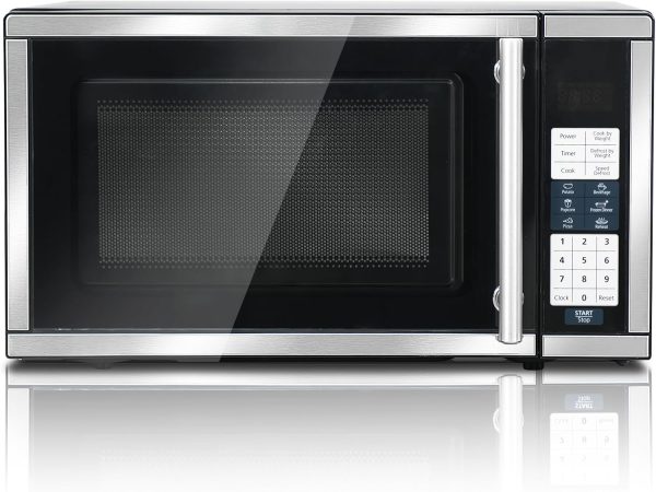 SMETA Countertop Microwaves, Small Microwave Oven 700 Watts 0.7 cu ft Microwave Ovens 10 Power Levels with Turntable Push-Button, Compact Size for Kitchen, Dorm, Apartment, Office, Black