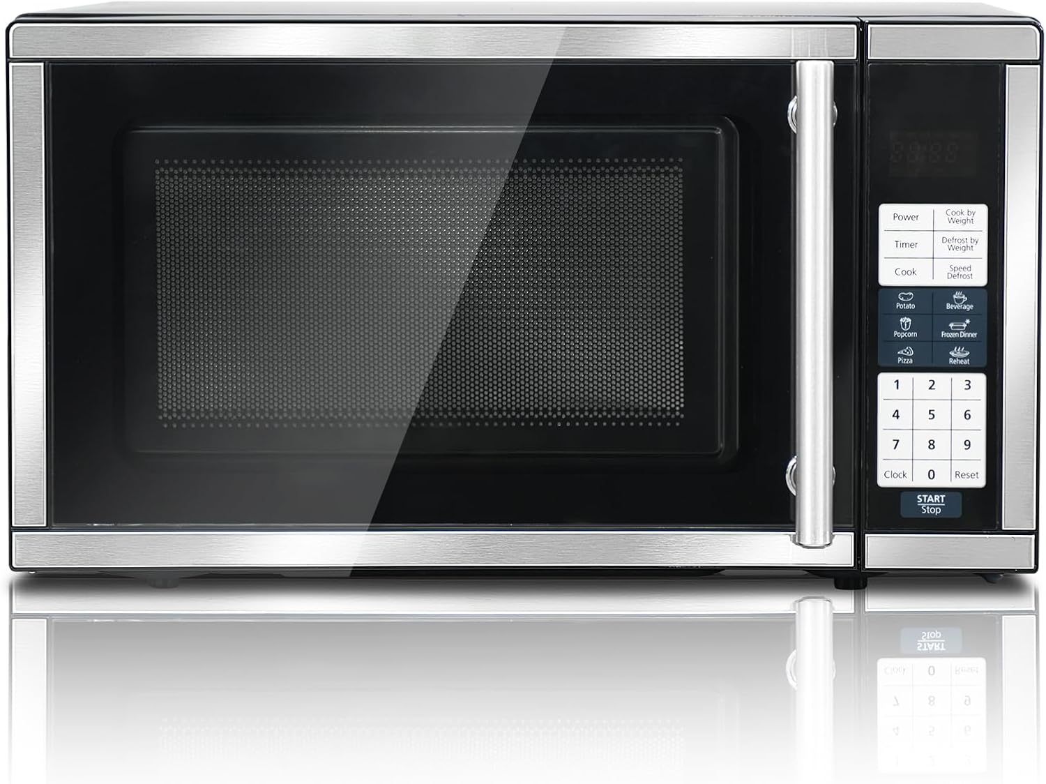 SMETA Countertop Microwaves, Small Microwave Oven 700 Watts 0.7 cu ft Microwave Ovens 10 Power Levels with Turntable Push-Button, Compact Size for Kitchen, Dorm, Apartment, Office, Black