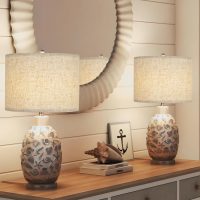 Beige Lamp shades Set of 2, Large Linen Drum Lampshades, 13" Top x 13" Bottom x 10" High Lamp Shade, Replacement Lampshades for Table and Floor Lamps, Pendant Light, Handcrafted, Easy Assembly - Image 7