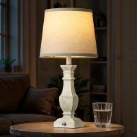 ROTTOGOON Dimmable Table Lamps Set of 2, Rustic Farmhouse Table Lamps for Living Room Bedroom, Bedside Desk Lamps for End Tables, Touch Lamps for Nightstand, 9W Bulbs Included, 22", Antique White - Image 7