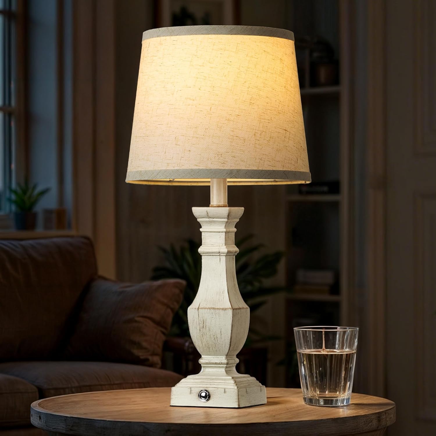 ROTTOGOON Dimmable Table Lamps Set of 2, Rustic Farmhouse Table Lamps for Living Room Bedroom, Bedside Desk Lamps for End Tables, Touch Lamps for Nightstand, 9W Bulbs Included, 22", Antique White - Image 7