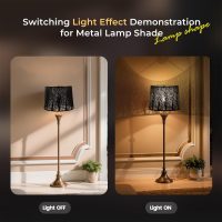Large Lamp Shade, Metal Lampshade, drum lamp shades,replacement lamp shades For Table Lamp Floor Lamps,Gothic Style Lamp Shade,12x14x10 inches, Tree Pattern Design, Black and Bronze. - Image 6