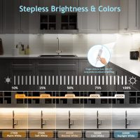 maylit Under Cabinet Lights Plug in, 6 Pcs 12 Inch Multi-Color Under Cabinet Lighting, Super Bright Under Counter Lights for Kitchen, Ultra Thin Dimmable Light for Cabinet, Counter, Workbench, Desk - Image 3