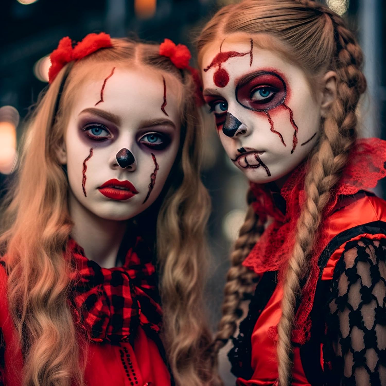 BOBISUKA Halloween Vampire Makeup Kit with White Face & Body Paint, Fake Blood, Black and Red Face Paint Crayon and Fake Teeth SFX Makeup Set for Zombie Wounds Clown Cosplay Special Effects Makeup - Image 5