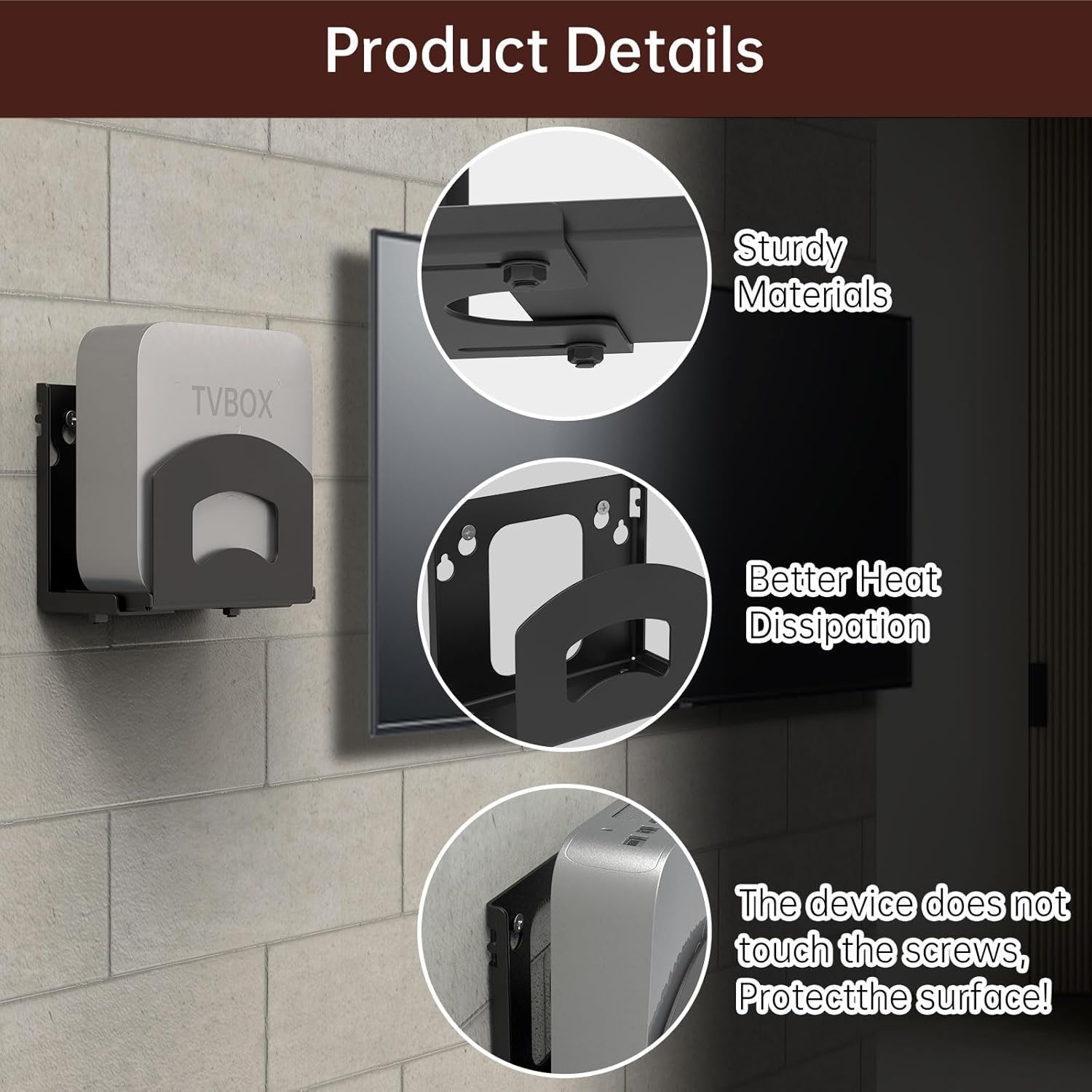 Cable Box Mount,Adjustable Wall Mount Holder for Small and Narrow Devices Like Cable Boxes,DVD Players,Modems,Streaming Media Devices and Other Media Players - Image 3