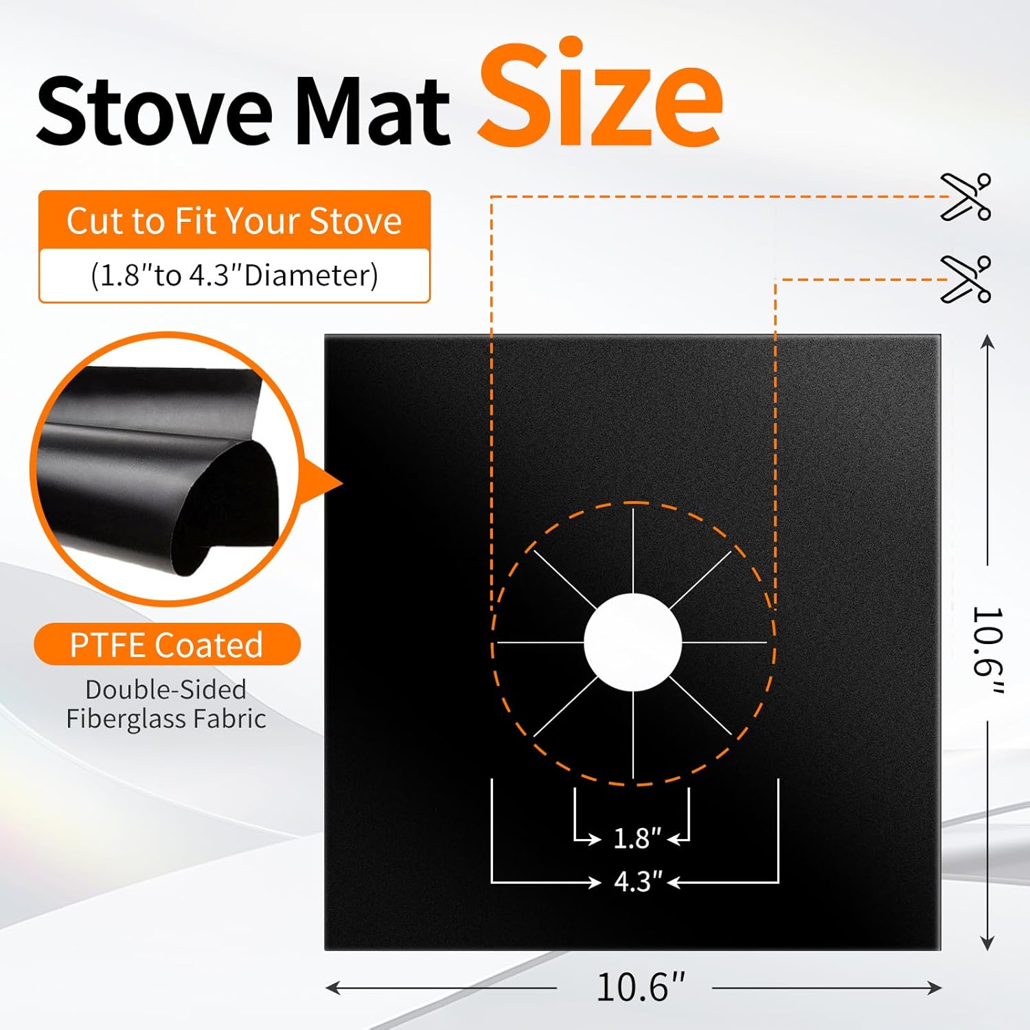 Stove Burner Covers for Gas Stoves (8 Pack) – Non-Stick, Heat-Resistant Gas Range Protectors, PTFE Liners for Kitchen Cleaning, Easy-to-Cut Stove Top Covers, BPA-Free, 10.6" x 10.6" - Image 3