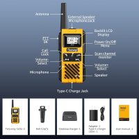 G1pro IP67 Waterproof Floating Walkie Talkies Long Range for Adults,Heavy Duty Two Way Radio,VOX,USB-C,Rechargeable Lithium Battery(4 Pack) - Image 7