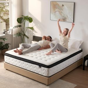 12 Inch Queen Mattress - Medium Firm Hybrid Memory Foam Mattress with Individual Pocket Springs for Pressure Relief & Motion lsolation, CertiPUR-US Certified, Queen Size Mattresses 80" x 60"