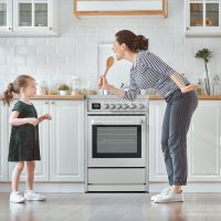 RRE241TS 24" Electric Range with 4 Burners, 3.0 cu. Ft. Capacity, Freestanding Slide-in AirFry, Convection Oven, Easy Reach Racks, Soft Close Door, Clock and Timer, Stainless Steel - Image 2