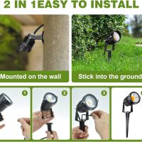 5W Low Voltage Landscape Lights Outdoor 12V AC/DC LED Landscape Lighting 3000K Warm White Waterproof Garden Spotlights 500LM COB Landscape Pathway Lights for Yard,Tree (8Pack with Connectors) - Image 6