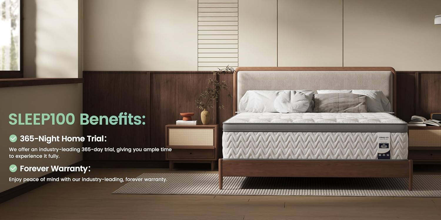 King Mattress 10 Inch, 5-Zone Deep Sleep Firm Mattress with Extra Lumbar & Shoulder Support, Hotel Collection Hybrid Mattresses Pain Relief - Fiberglass Free & No Odor - 365 Night Trial - Image 2