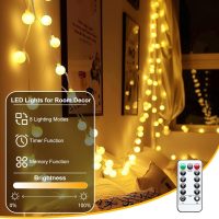 Minetom 2 Pack USB Globe String Lights for Bedroom, 32.8 Feet 100 LED USB Fairy Lights with Remote, Mini Globe Lights for Indoor Classroom Decor Dorm Tent Patio Wall Canopy Party Wedding Tree Xmas - Image 3