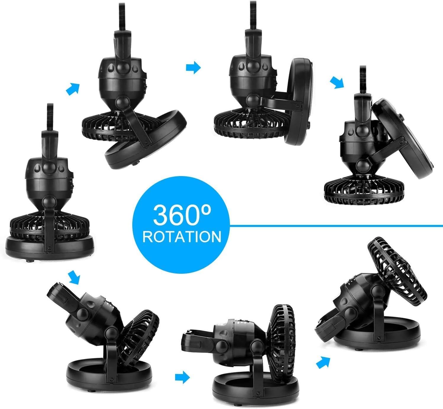 Odoland Portable LED Camping Lantern with Ceiling Fan - Hurricane Emergency - Image 5