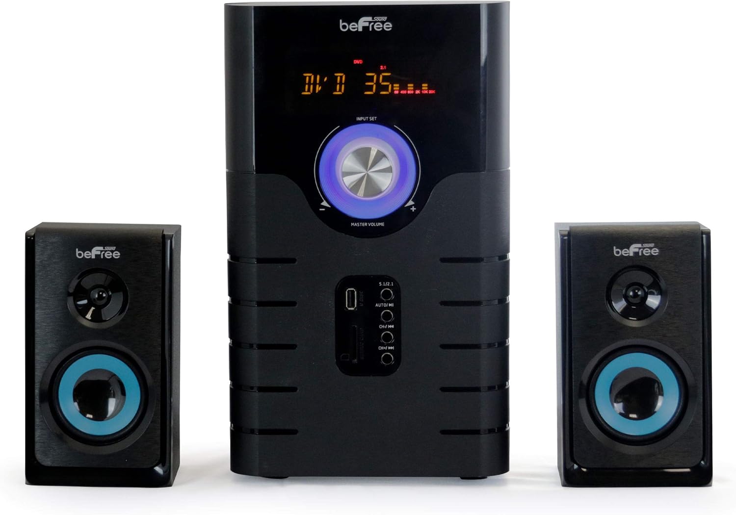 beFree Sound 5.1 Channel Bluetooth Surround Sound Speaker System in Blue - Image 2