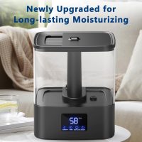 KZF 4L Top Fill Humidifiers for Bedroom & 60H Runtime - Cool Mist Humidifier, 3 Mist Levels, 8H Timer, Essential Oil Tray, Humidity Display, Quiet for Bedroom, Baby, Plants, Large Room - Image 4