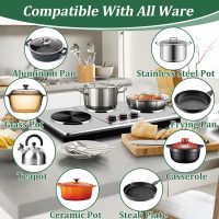 Cusimax Hot Plate,Countertop Triple Burner with 7″Cast Iron Cooktop,Electric Hot Plate for Cooking,11 Level Temperature Setting - Image 4