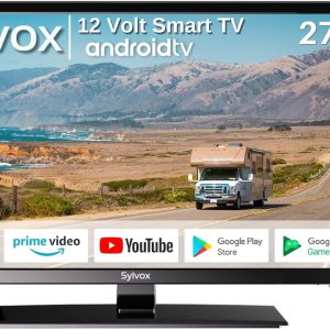 SYLVOX RV TV, 27-Inch 12 Volt Television, Smart Google TV, Full HD 1080P, DVD Built-in, 178° Wide Viewing, HDMI & USB Ports, AC/DC, Wide Voltage Protection, Trailer Seies