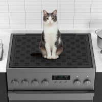 28x20 Inch Stove Top Cover for Electric & Glass Top Stoves, Heat-Resistant Thick Silicone Stove Mat, Multi-Use Dish Drying Countertop Protector (Black) - Image 6